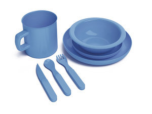 Onbreekbare serviesset voor 5 kinderen BLAUW
