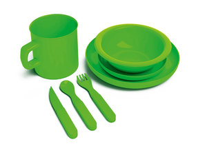 Onbreekbare serviesset voor 5 kinderen GROEN