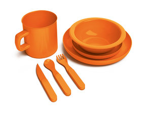 Onbreekbare serviesset voor 5 kinderen ORANJE