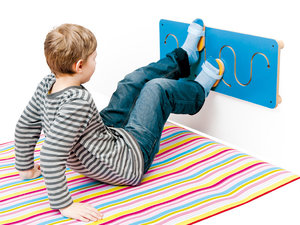 Wandbord voeten blauw