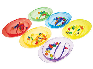 Transparante kleursorteerset met tang