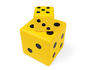 Grote en kleine dobbelsteen