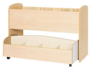 Modern - Staande boekenbak inclusief verrijdbare boekenbak Modern - Staande boekenbak inclusief verrijdbare boekenbak