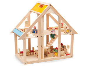 Groot houten poppenhuis Groot houten poppenhuis