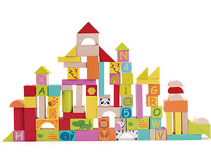 Houten blokken dierentuin