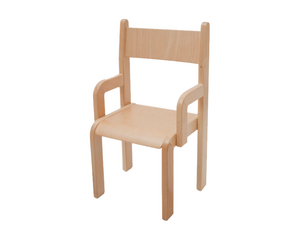 Teddy - Houten stoel met armleuningen, maat 1