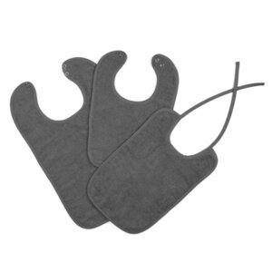 XL slabbetjes met drukknoop Grijs (6 stuks)