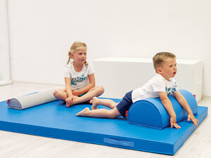 Sportmat 200 x 120 x 8 cm met handvatten BLAUW