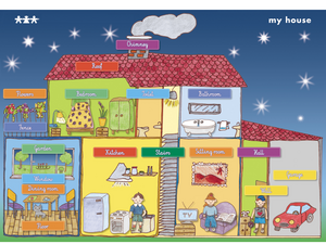 Mijn huis. Magneetbord voor Engels Mijn huis. Magneetbord voor Engels