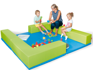 Softplay speelmat met zitblokken