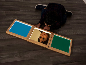 Gekleurde lichtgevende spiegels