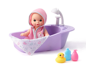 Pop met poppenbad set Pop met poppenbad set