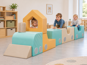 Softplay kleurige trein
