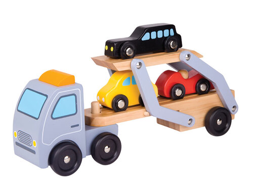 Houten speel autotransporter Houten speel autotransporter
