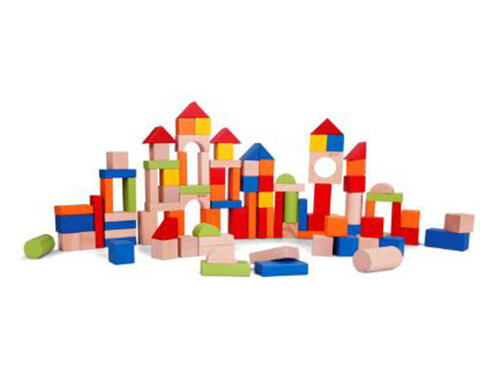 Houten blokken gekleurd set 2