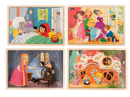 Sprookjes. Een set houten puzzelstukjes Sprookjes. Een set houten puzzelstukjes