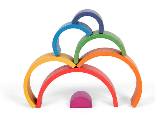 Regenboog houten halve cirkels