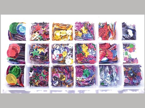 Pailletten in een etui