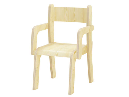 Emmi - Houten stapelbare stoel met armleuningen, maat 2