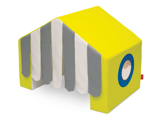 Softplay speelhuis Cubo, tunnel met gordijn Softplay speelhuis Cubo, tunnel met gordijn