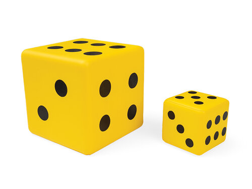 Grote en kleine dobbelsteen