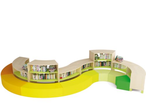 Fresh -  Gebogen lage kast met plank GROEN Fresh -  Gebogen lage kast met plank GROEN