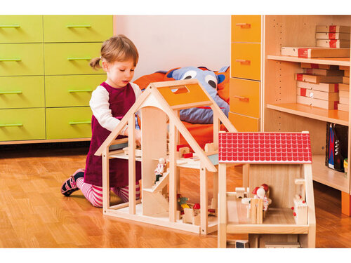 Groot houten poppenhuis Groot houten poppenhuis