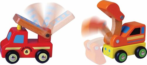 Set van houten speelgoedauto's Set van houten speelgoedauto's