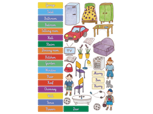 Mijn huis. Magneetbord voor Engels Mijn huis. Magneetbord voor Engels