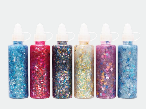 Glittergels met confetti