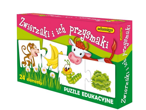 Huisdieren en hun lekkernijen. Legpuzzel Huisdieren en hun lekkernijen. Legpuzzel