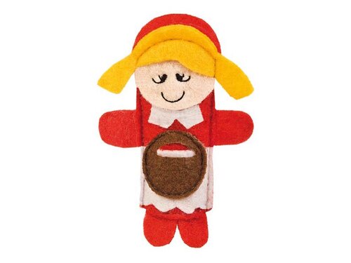 Roodkapje, vingerpoppen Roodkapje, vingerpoppen